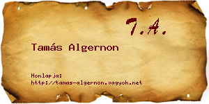 Tamás Algernon névjegykártya
